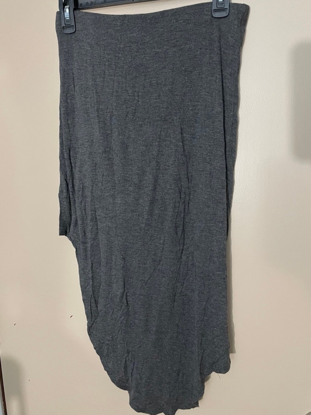 Draped High-Low Skirt - Charcoal Gray - Picture 4 of 4